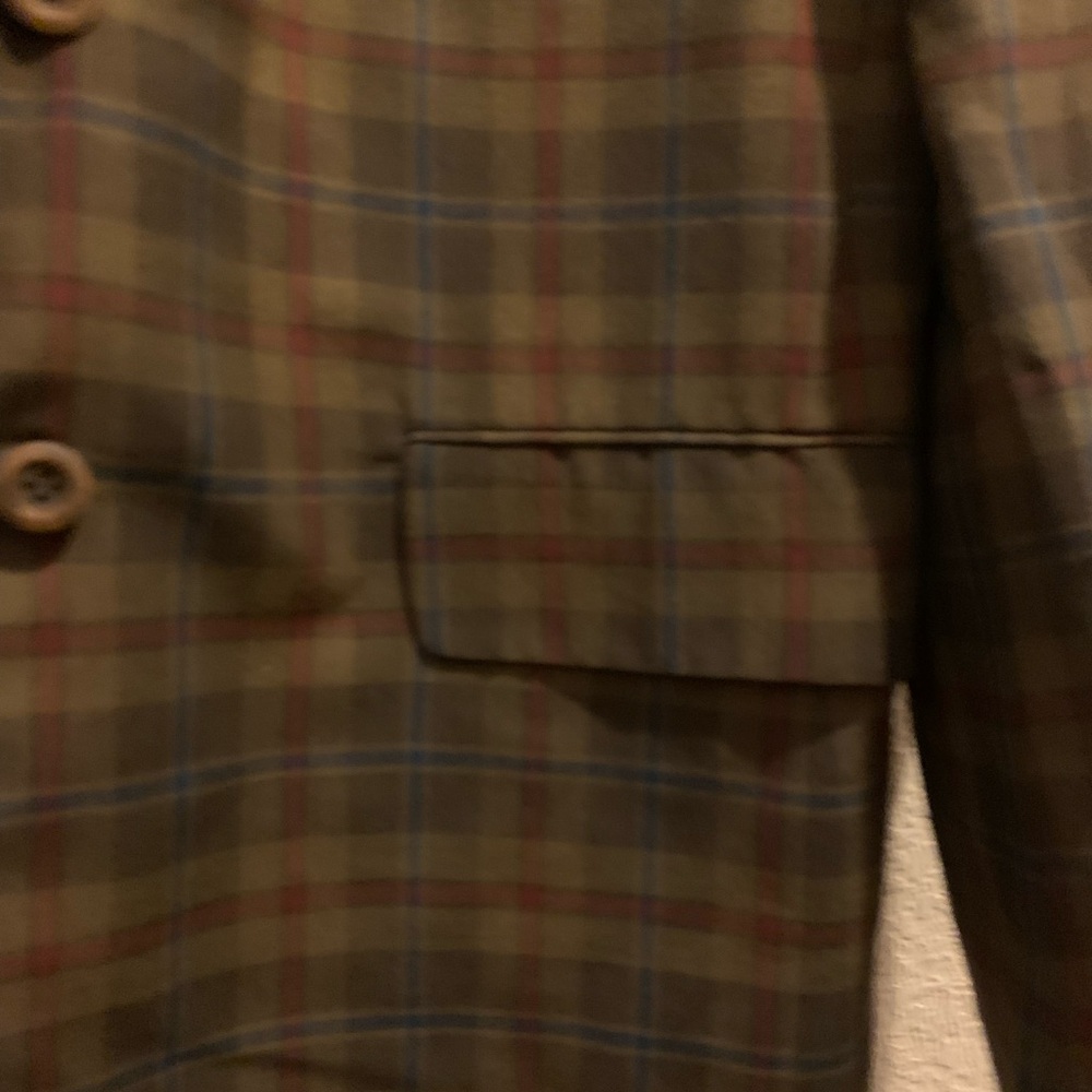 Towncraft Men's Plaid Blazer - Olive and Brown - Picture 3 of 5